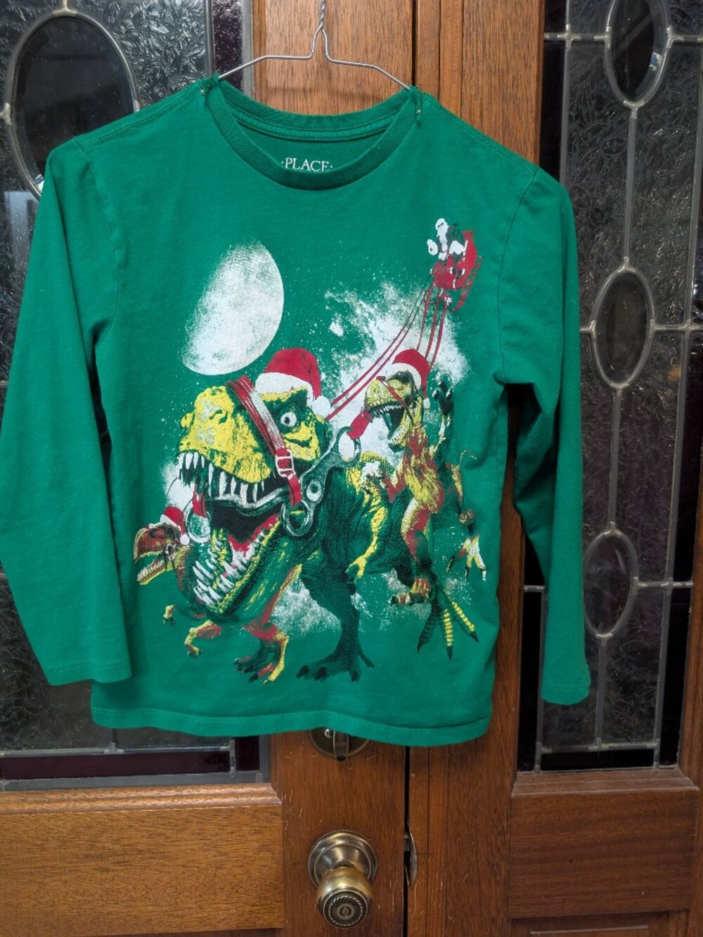 Boys Christmas graphic long sleeve tee, size 7-8
